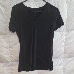 Elegant Black V-Neck Women's Tee
